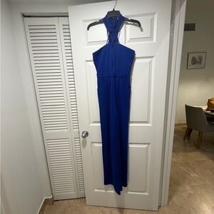 Elegant Blue Halter Neck jumsuit